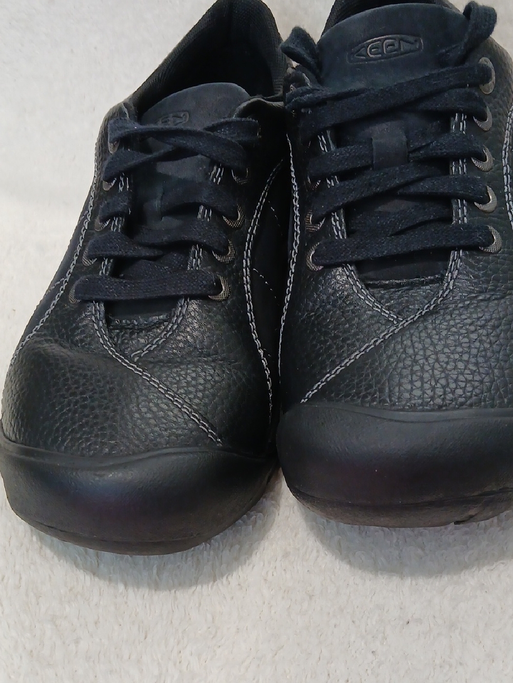 Women's Keen Presidio Black Leather Lace-Up Walking Shoes Sz 7.5 - Picture 4 of 9